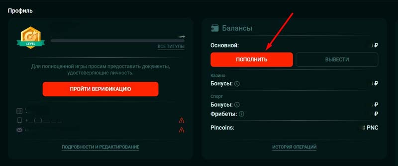 Пополнение